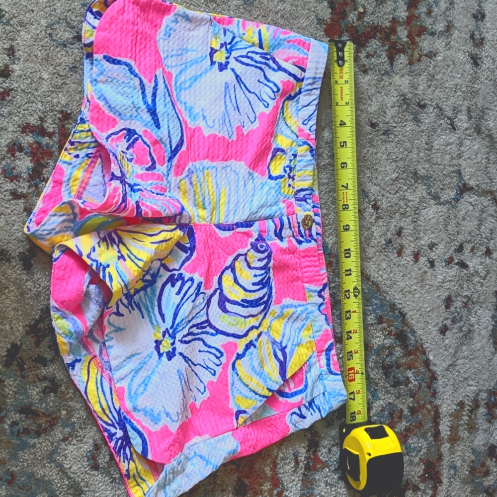 Lilly Pulitzer Pink and Yellow Floral Women Shorts